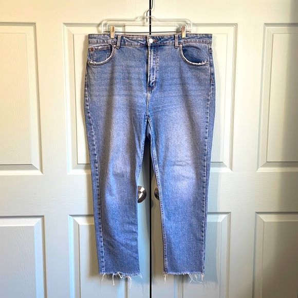 Primary Denim Co classic high waist raw hem ankle jeans 14 - Picture 1 of 7